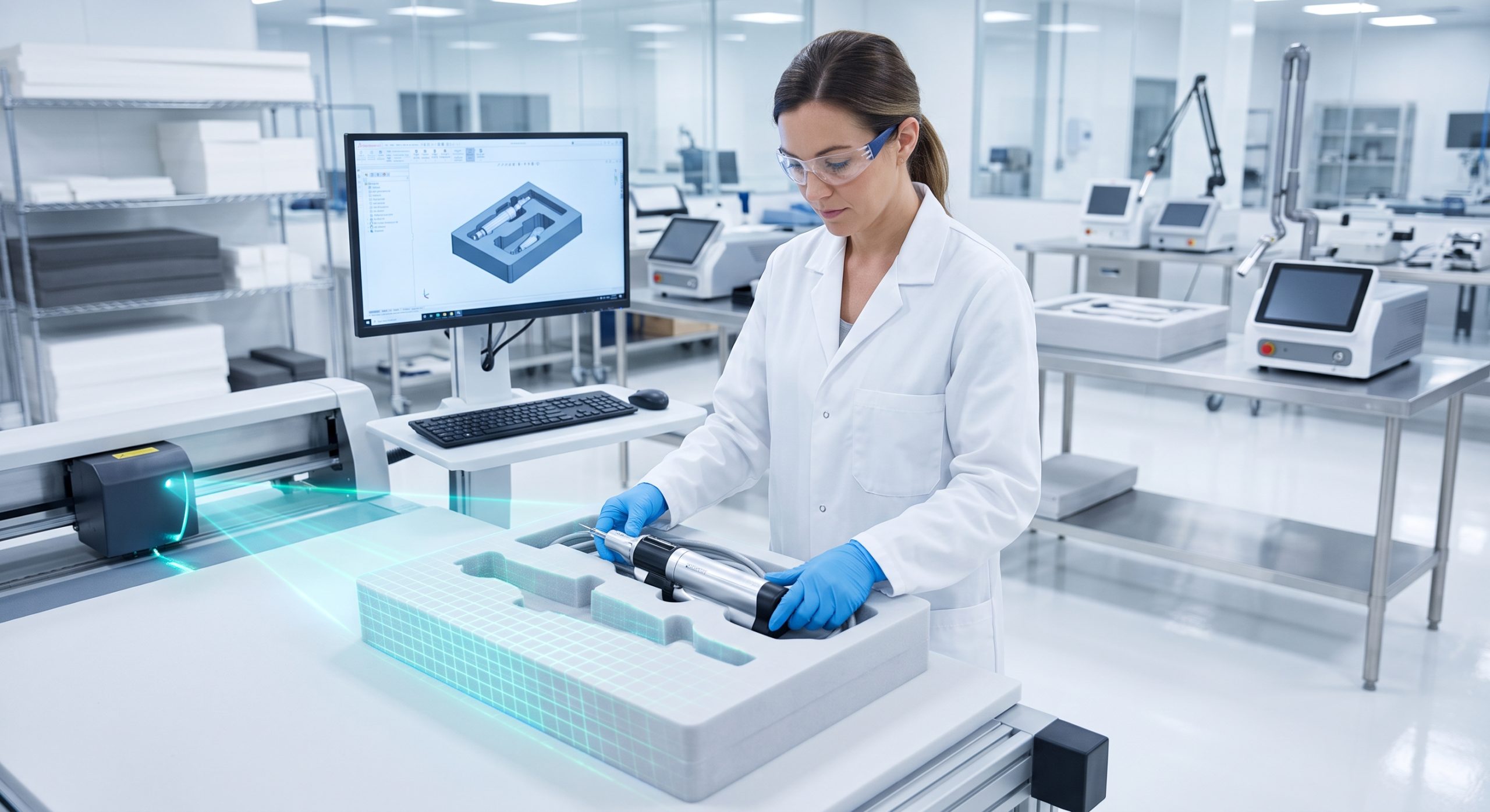 Inside the Hardware: Epidermal Cooling and Imported Laser Bars of Custom Pack-Out Solutions for Fragile OEM Components details